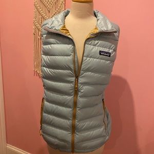 Baby Blue & Gold Patagonia Puffer Vest
